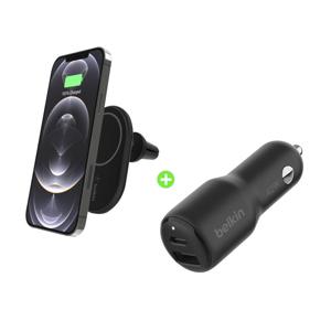 부스트업 맥세이프 10W 차량용 무선 충전거치대 & 42W 듀얼 차량용 충전기