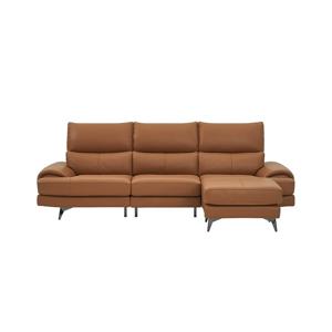 벤스 4인 소파 카우치형_카멜브라운