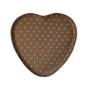 민트초코 도트 하트 접시 / heart plate M