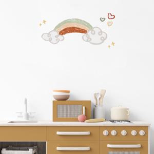 크레파스 무지개 아이방 스티커 벽지 데코 국내제작 리무버블 데코