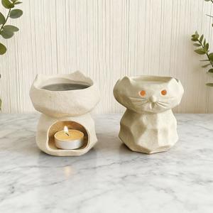 고양이 오일 버너 아로마 도자기 일체형
