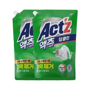 피죤 액츠 퍼펙트 딥클린 액체세제 리필 1.5L 2입 /일반드럼겸용