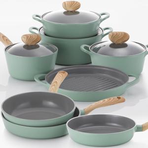 IH 인덕션냄비 8종 냄비세트+후라이팬 (그린)
