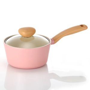 레트로 IH 인덕션냄비 편수냄비 이유식냄비 18cm (핑크)