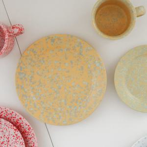 [리퍼] 마블 플레이트 테라조 점박이 접시 L(20cm) 옐로믹스