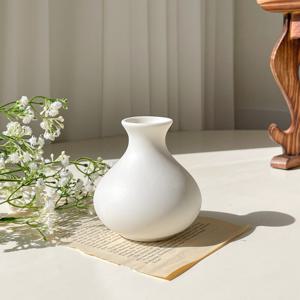 미니 백자 도자기 화병 (짧은 호리형) 돌상 소품