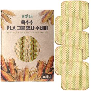 국산 생분해 PLA 옥수수 그물 망사 수세미 5개입