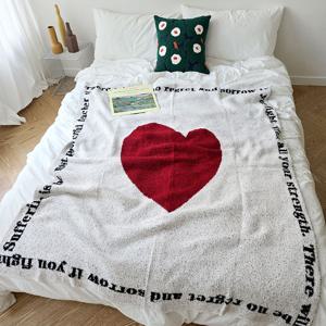 귀여운 레드 하트 아트 플란넬 소파커버/블랭킷/담요