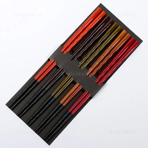 일본 천연목 패턴 젓가락 (오색웨이브) - 5벌세트