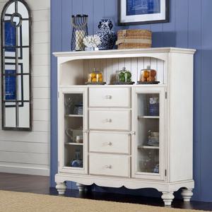 엔틱수입가구 원목 빈티지화이트 4단장식장 5265-854 수납그릇장