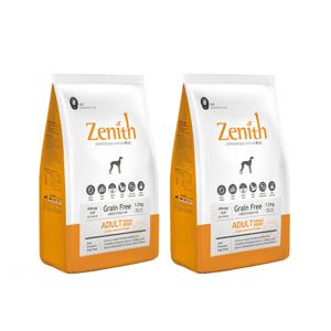 강아지사료 스몰브리드 그레인프리 반습식 국내생산 생육사료 제니스 어덜트 1.2kg x 2봉