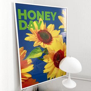 허니데이 해바라기 그림 액자 미드센츄리 감성 풍수 인테리어 포스터 / HDS001-OG