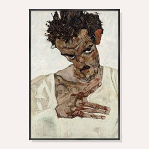 에곤 실레 고개 숙인 자화상 명화 그림 인테리어 포스터 / SMAA-EGS006-OG
