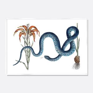 풍수 인테리어 포스터 그림 액자 2025년 을사년 뱀띠 새해 선물 푸른 뱀 가로형