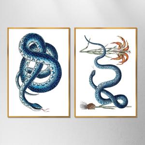 풍수 인테리어 푸른뱀 그림 포스터 액자 2종 2025년 을사년 뱀띠 새해 선물