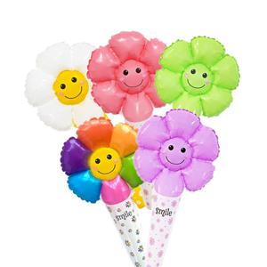 데이지 꽃 막대 풍선 스틱 사진소품 파티 소풍 놀이공원