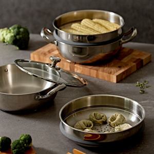 스텐 304 실리콘 패킹 2단 멀티 인덕션 찜기 찜솥 찜냄비 28cm