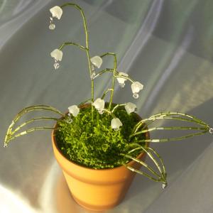 은방울꽃 ver.2 자체제작 인테리어 조화 비즈식물 (DIY/완제품)