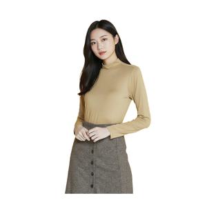 골피아 LX20TSFW_CBR 여성 하프넥 약기모 긴팔 이너 티셔츠