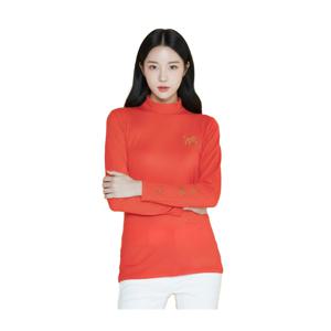 골피아 LX19TSFW_OR 여성 하프넥 약기모 긴팔 이너 티셔츠