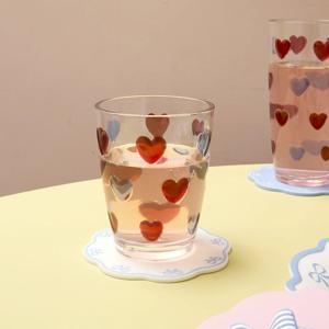 로맨틱체리 아크릴 하트 엠보 컵 340ML