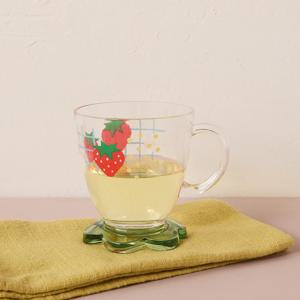 스트로베리빌리지 꽃모양 아크릴 손잡이컵 310ML
