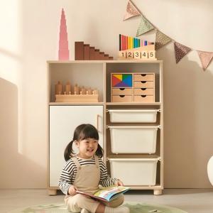 토리움 교구장 4단 어린이집 몬테소리 교구장 바구니 스케치북장