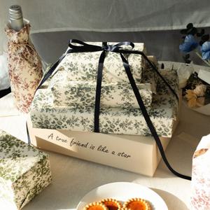 장미패턴 종이포장지 5매