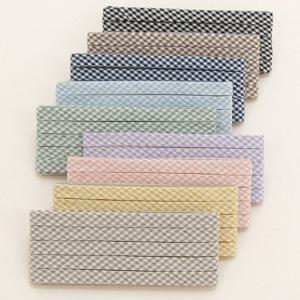 빈티지 파스텔 면 체크 바이어스 테이프 10mm 6종 컬러 의류 소품 가방