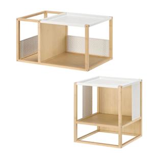 일레르스베리 침대협탁 대나무/화이트, 39x39x56cm