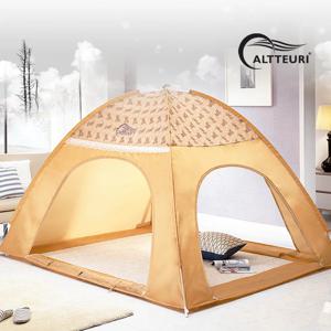 [리퍼]3문형 원터치난방텐트 커튼형 베이지 패밀리