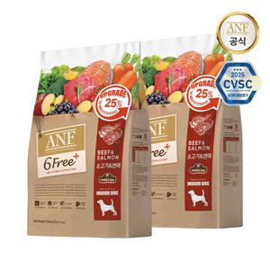 식스프리플러스 강아지사료 소고기연어 11.2kg(5.6kg x2)