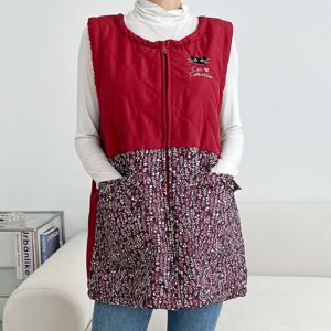 네코 투톤 털조끼 기모 겨울 주방 앞치마 4color