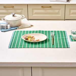 마이키친 골지 테이블매트 그린 33x50