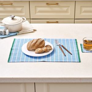 마이키친 골지 테이블매트 블루 33x50