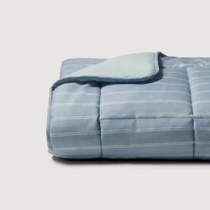 스트라이프 피치스킨 차렵이불 SS_블루민트