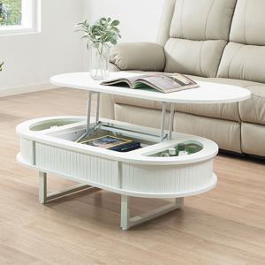 노이드 LPM 1200 원형 리프트업 거실 소파테이블-화이트