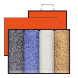 송월 코마사 40수 170g 4P 세트(타올4매 + 오렌지덮개박스 + 오렌지쇼핑백)