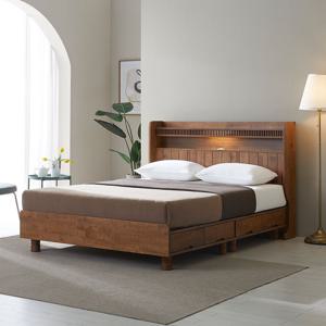 글렌 서랍형 원목 수납 침대프레임 Q/K