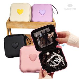 하트 하드케이스 생리대 미니 파우치 화장품 메이크업 립스틱 파우치
