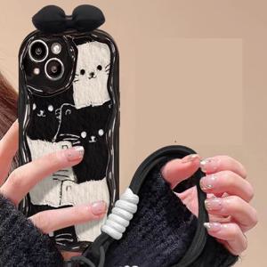 갤럭시 S25 케이스 호환 S21 S22 S23 S24 S25 FE 공용 블랙리본 스트랩