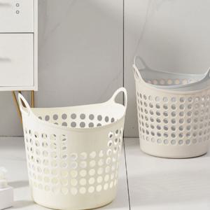 laundry 빨래바구니 햄퍼 빨래통 원형 런드리 화이트 바구니