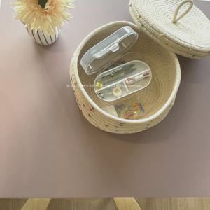 코튼 로프 패브릭 바스켓 바구니 원형