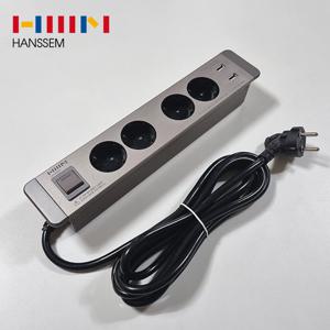 한샘 USB 과부하차단 스위치 4구 2.5M 벽면매립 빌트인콘센트 HAB-HST425