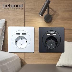 침대헤드 책상 매입 픽셀 빌트인 콘센트 1구 사각 usb 충전기