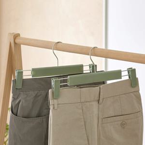 단단하게 고정되는 바지집게옷걸이 2P세트 그린