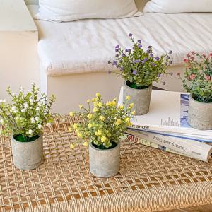 안개꽃 테이블 플라워조화 미니화분 4color