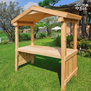 원목 포장마차 테이블 지붕형 야외 평상 정자 파고라 정원 카페 옥상 테라스 인테리어
