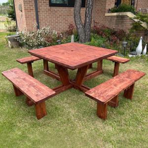 사각 야외 테이블 원목 야외용테이블 세트 파라솔 포함 카페 정원 일체형 분리형 사각테이블