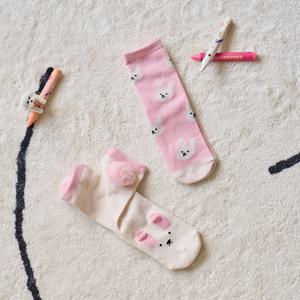 버니 폼폼 양말 2P SET 아이보리 핑크